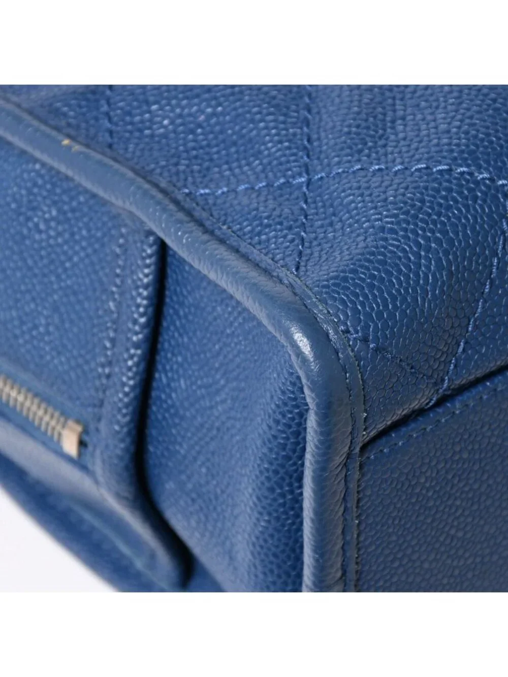 Chanel Deauville Line Chain Shoulder Bag CC Logo Caviar Leather Blue